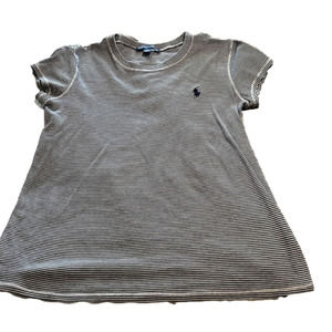 YOUTH girl medium navy and white Polo shirt